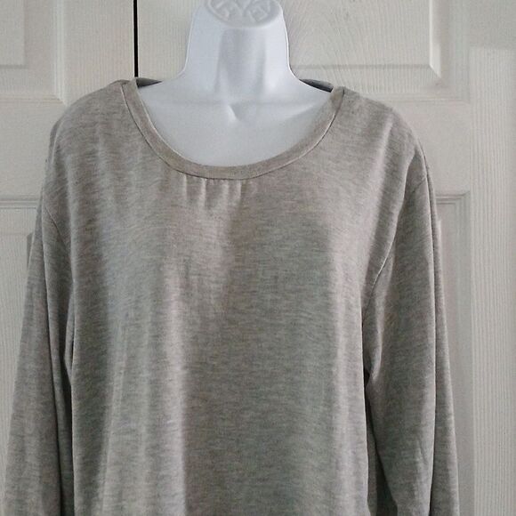 Derek Heart gray upper and blue white striped lower long sleeve top Sz 3X NWOT - Picture 3 of 5